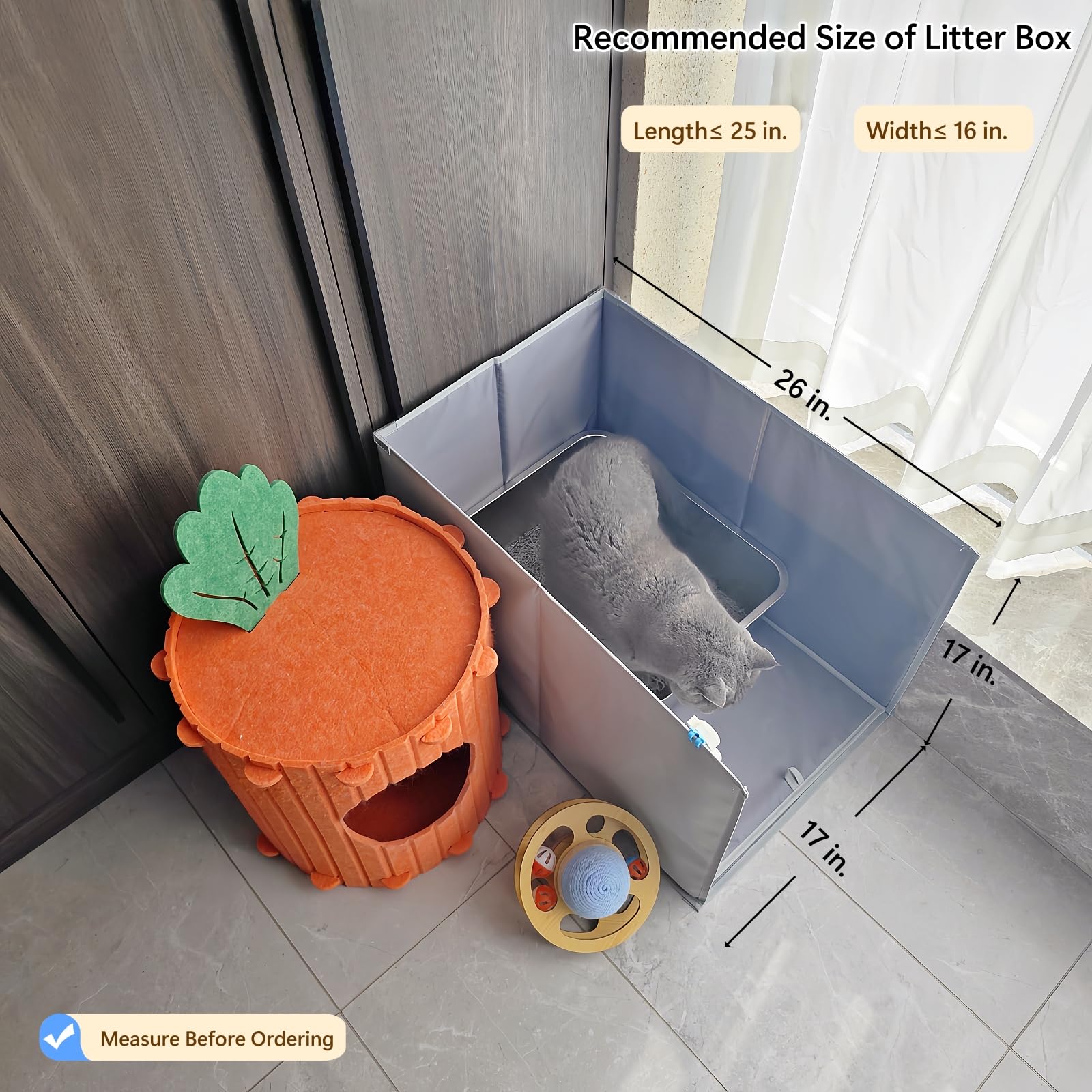 Gesomepurrz open-top high-side design for easy access and containment.