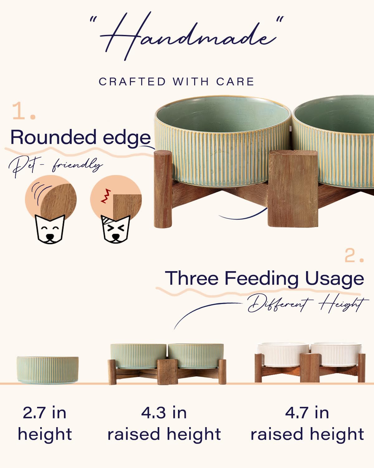 Getstar set of 2 bowls for easy portion control and mealtime routine