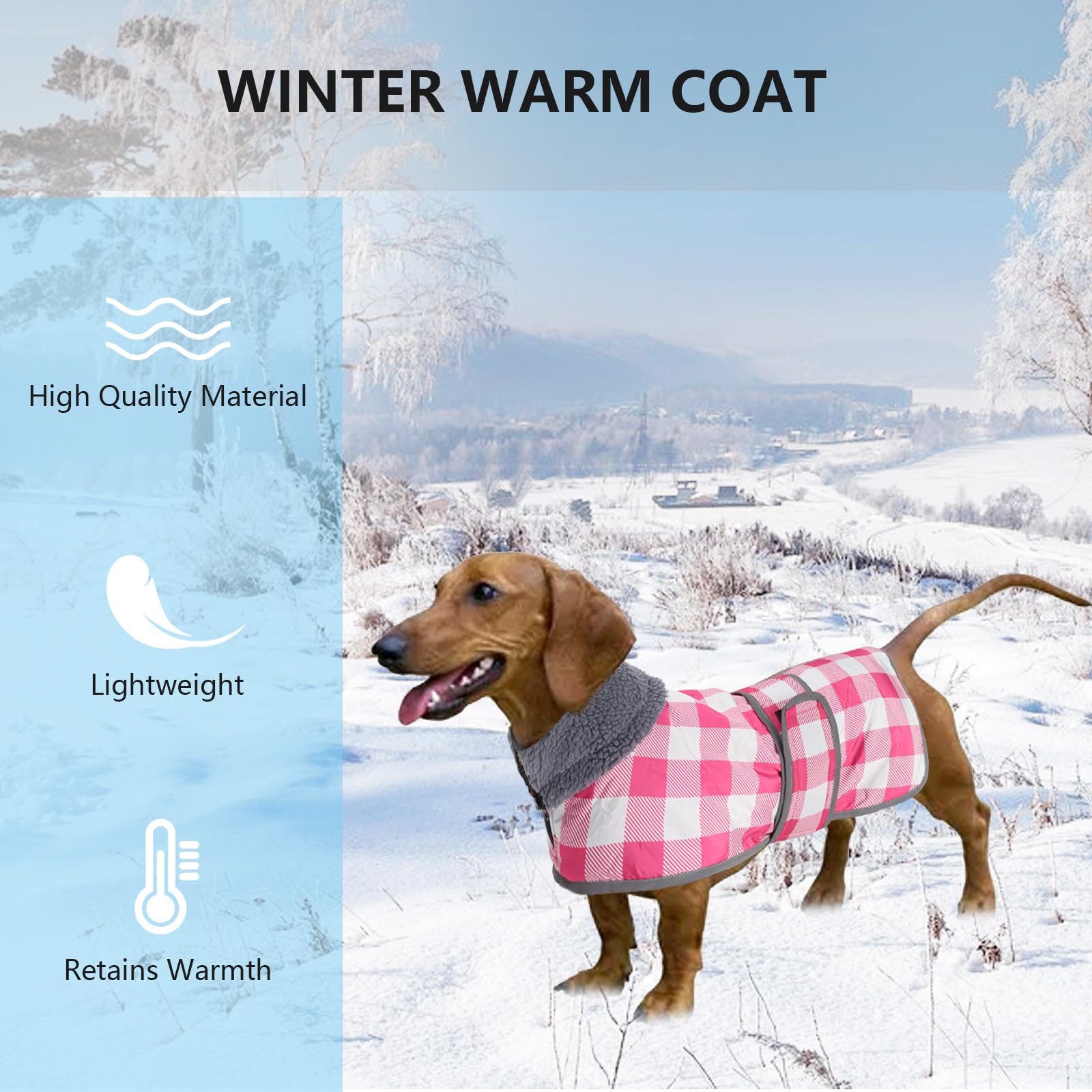 Geyecete dachshund coat features fold-down neck slot for easy leash access