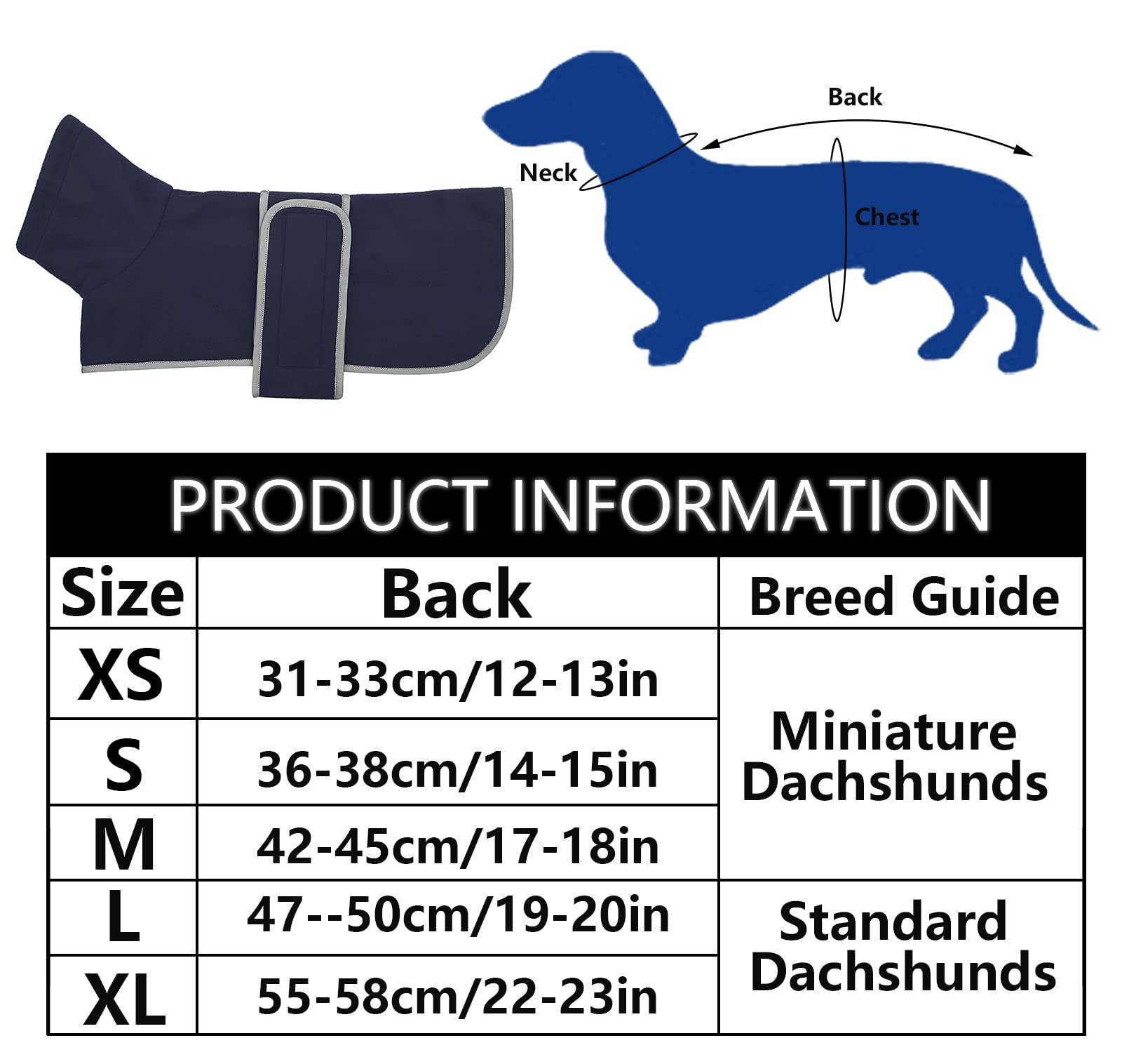 Geyecete dachshund coat fold-down neck provides extra neck protection.