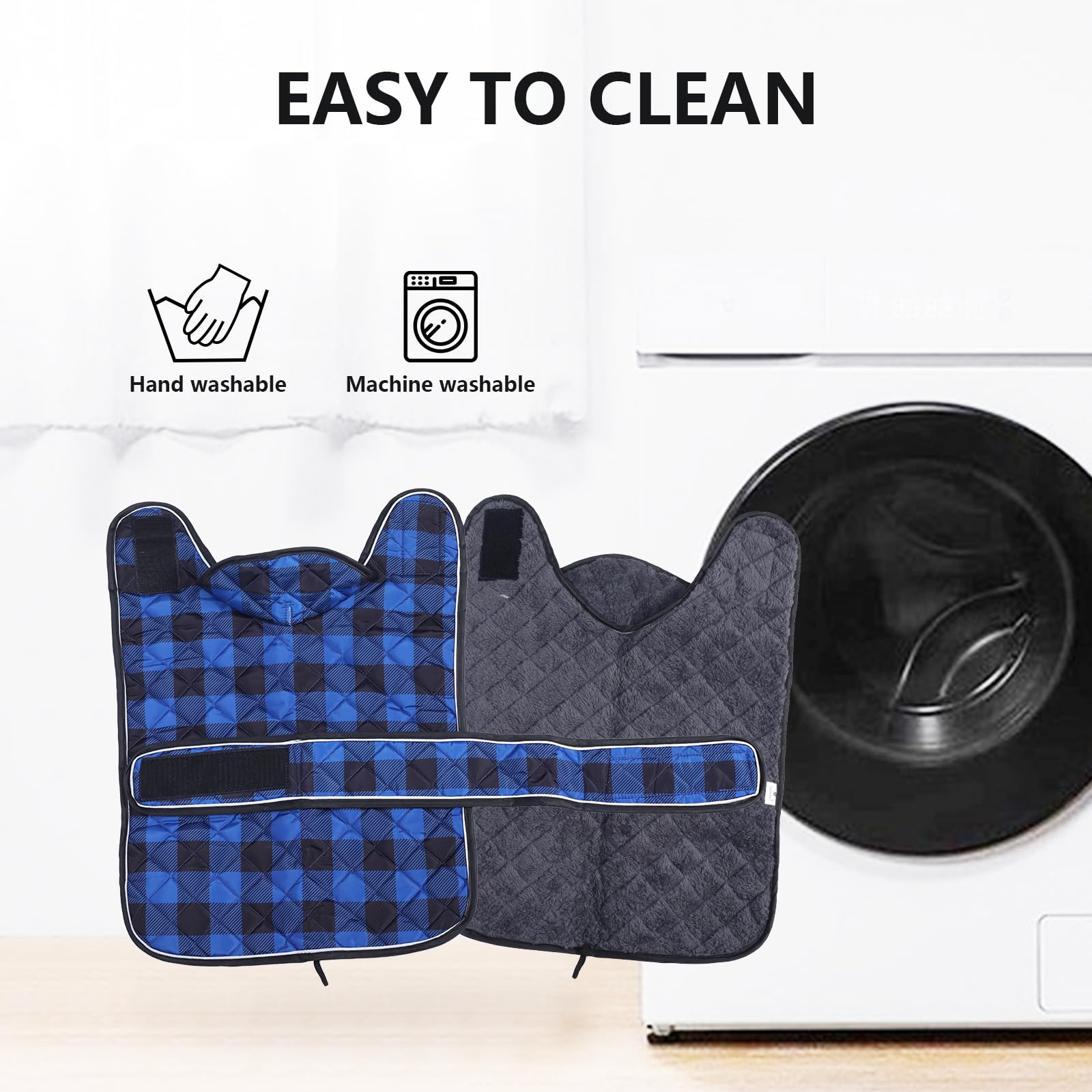 Geyecete dachshund coat fold-down wither flap aids easy wear.