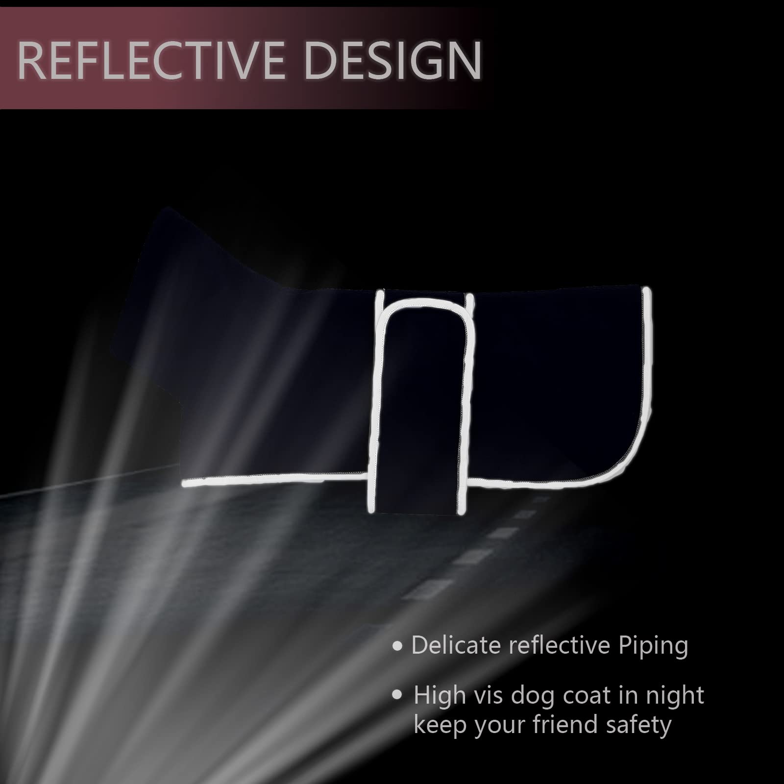 Geyecete dachshund coat reflective piping boosts visibility during strolls.