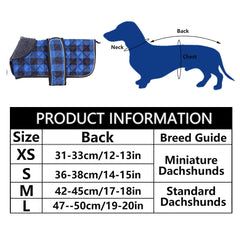 Geyecete dachshund coat's reflective piping boosts safety during dusk walks.