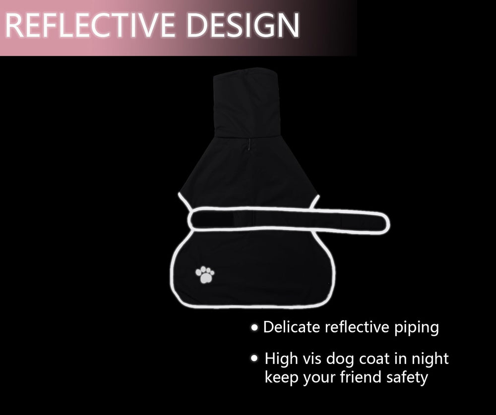 Geyecete dog raincoat with reflective fabric boosts nighttime visibility during outdoor adventures.