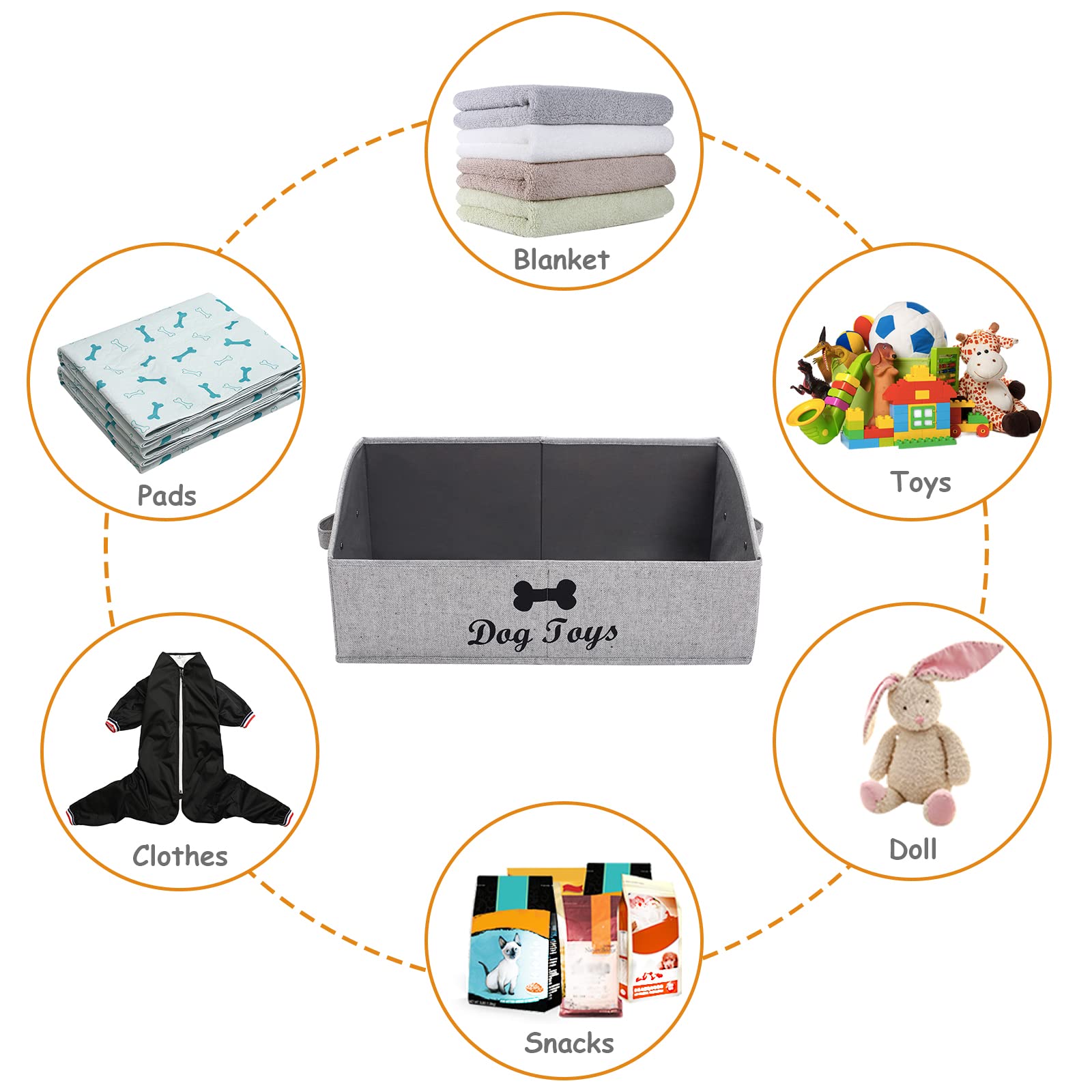 Geyecete dog toy basket closed and folded to save space