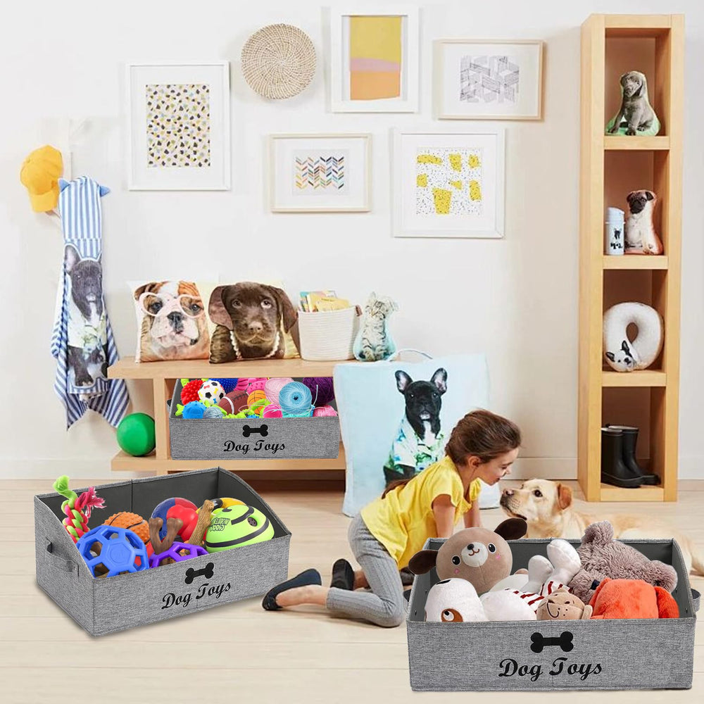 Geyecete dog toy bin dimensions 19.7 by 11.2 by 8.3 by 5.3 inches