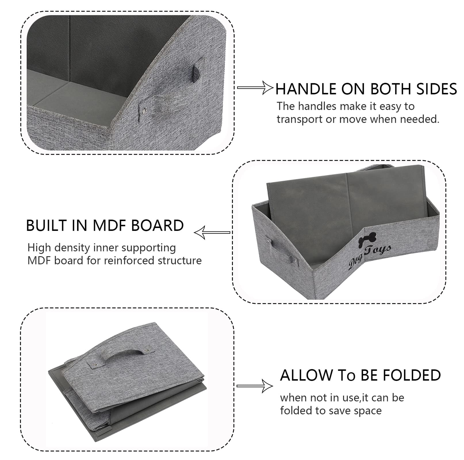 Geyecete dog toy bin foldable structure for compact storage