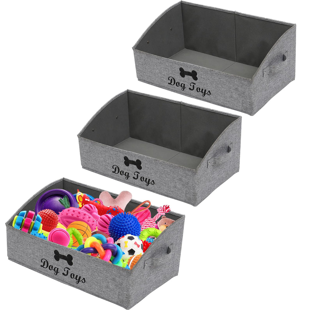 Geyecete dog toy bin open-top design for quick toy access