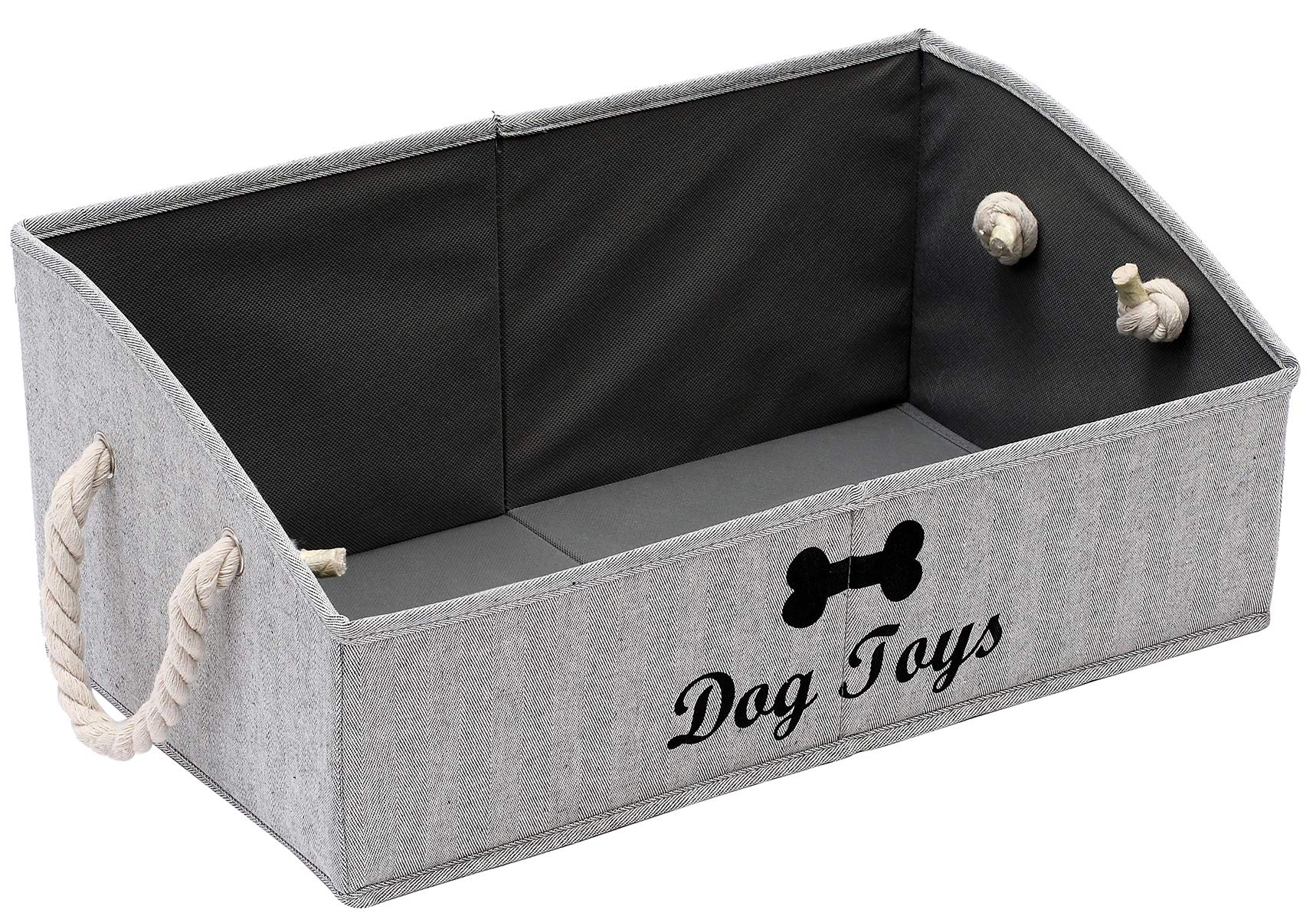 Geyecete large dog toys bin foldable trapezoid for shelf storage and easy access.