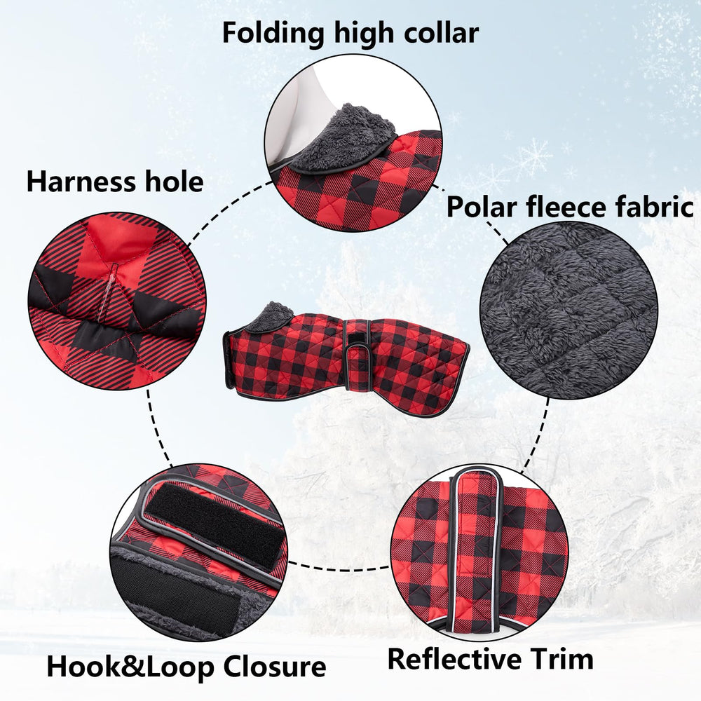 Geyecete greyhound coat plush fleece lining for warmth and comfort