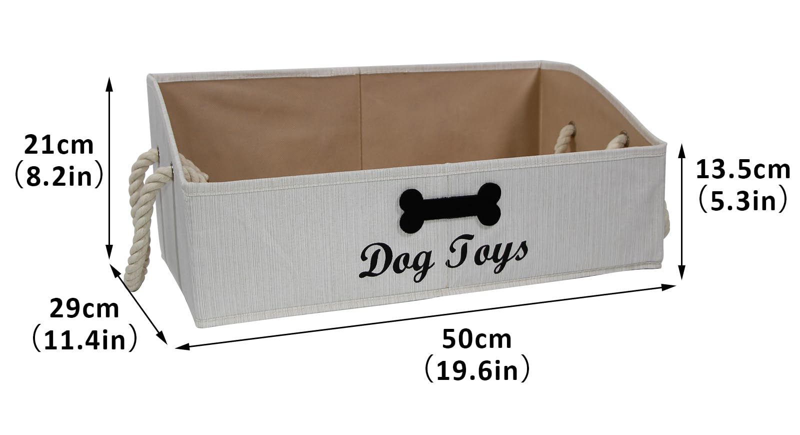 Geyecete water-resistant beige fabric bin protects toys from moisture