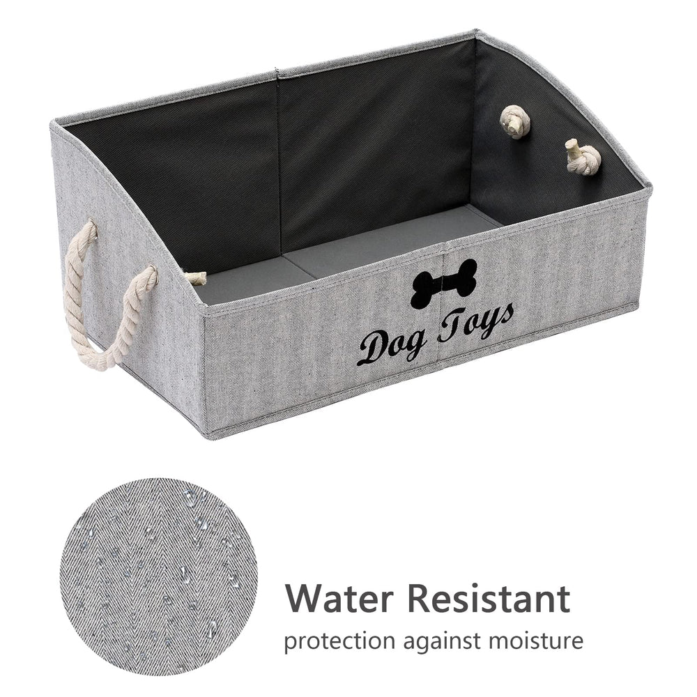 Geyecete bin with weave rope handle offers comfortable grip during transport.