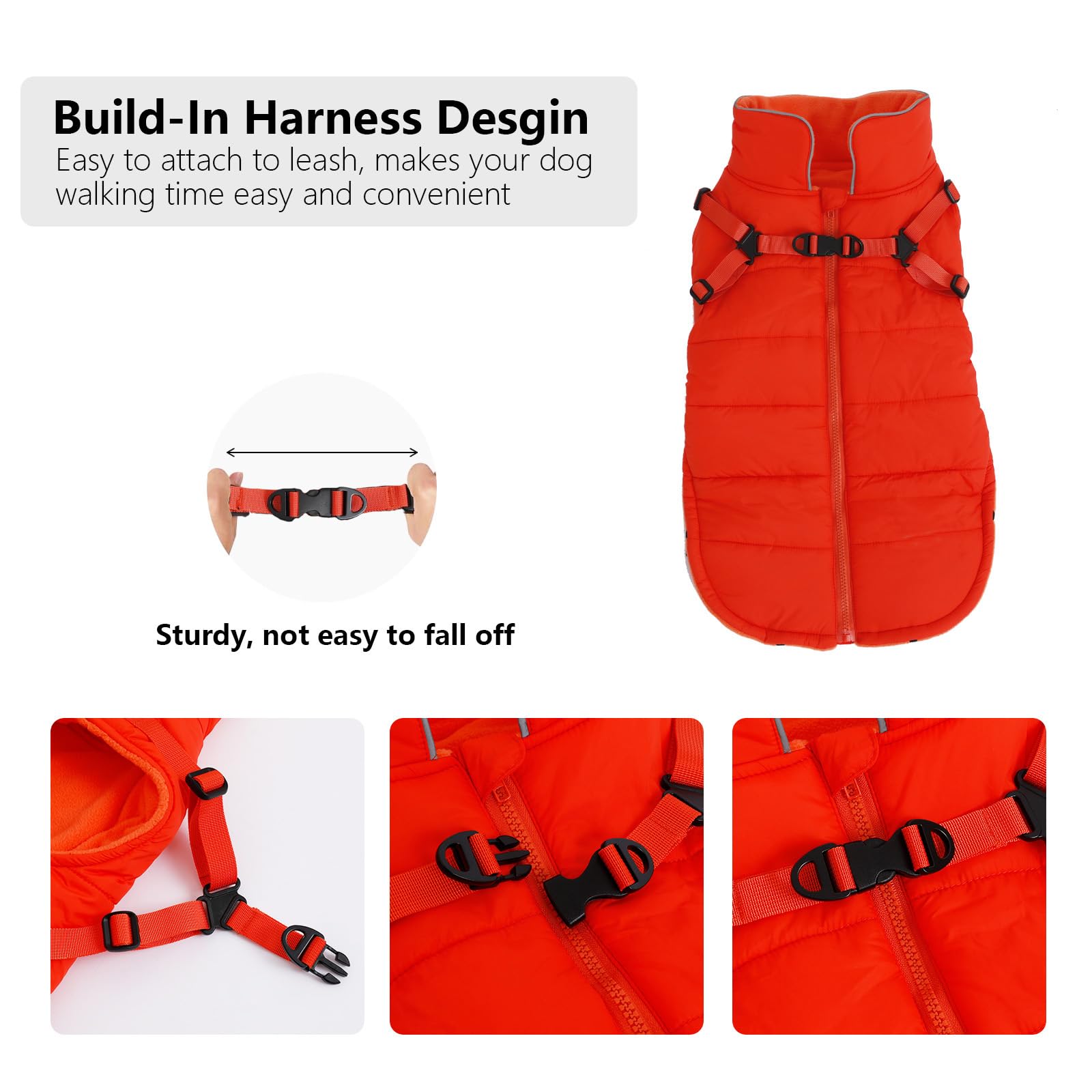 Geyecete dog coat side pose highlighting breathable, easy-clean nylon fabric
