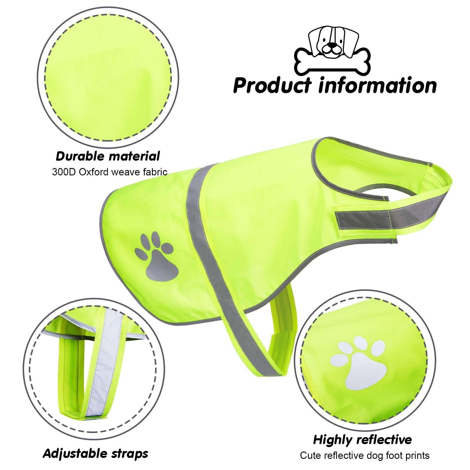 Geyoga chaleco reflectante para perros en dos colores brillantes mejora visibilidad.