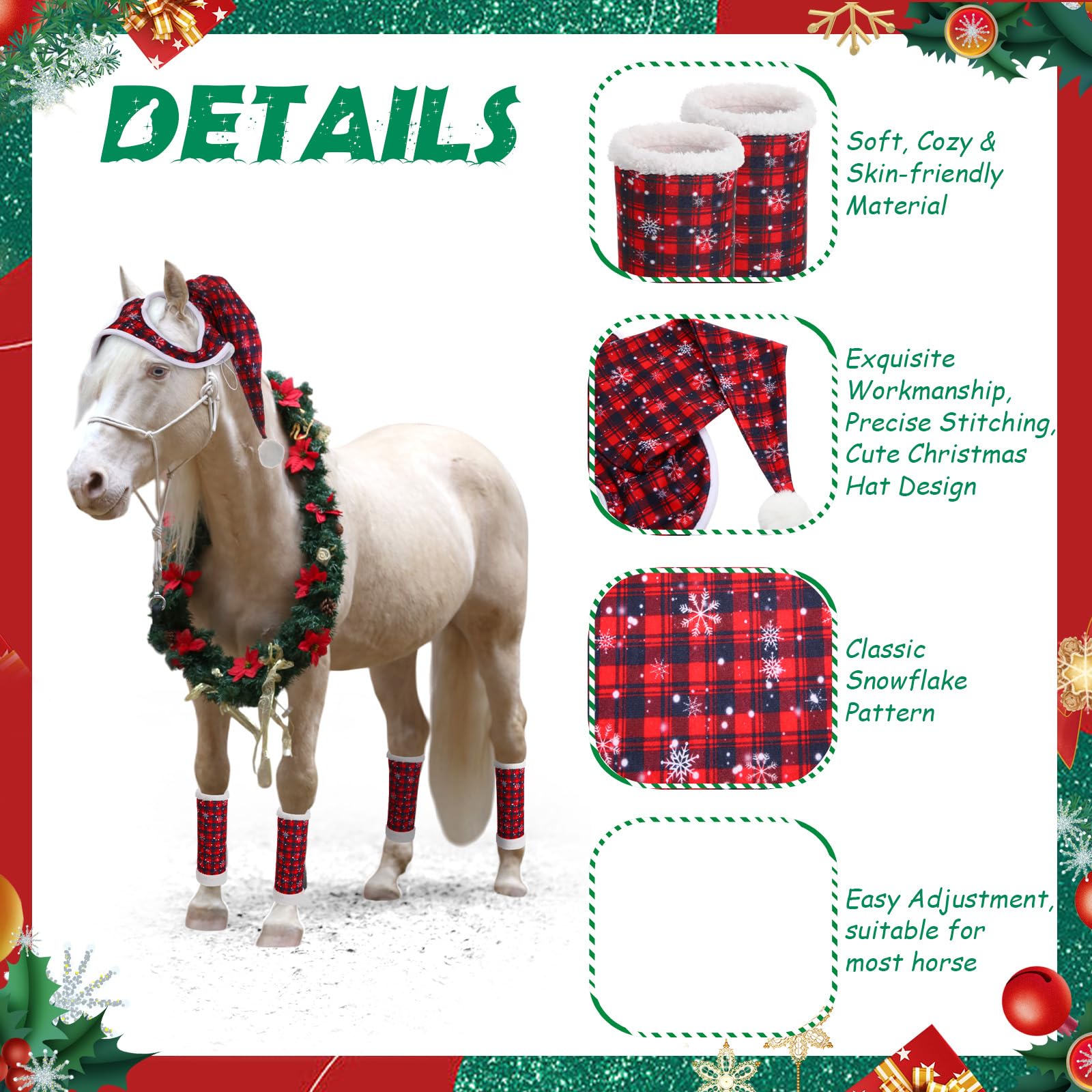 Geyoga Christmas parade scene with coordinated gear on horse