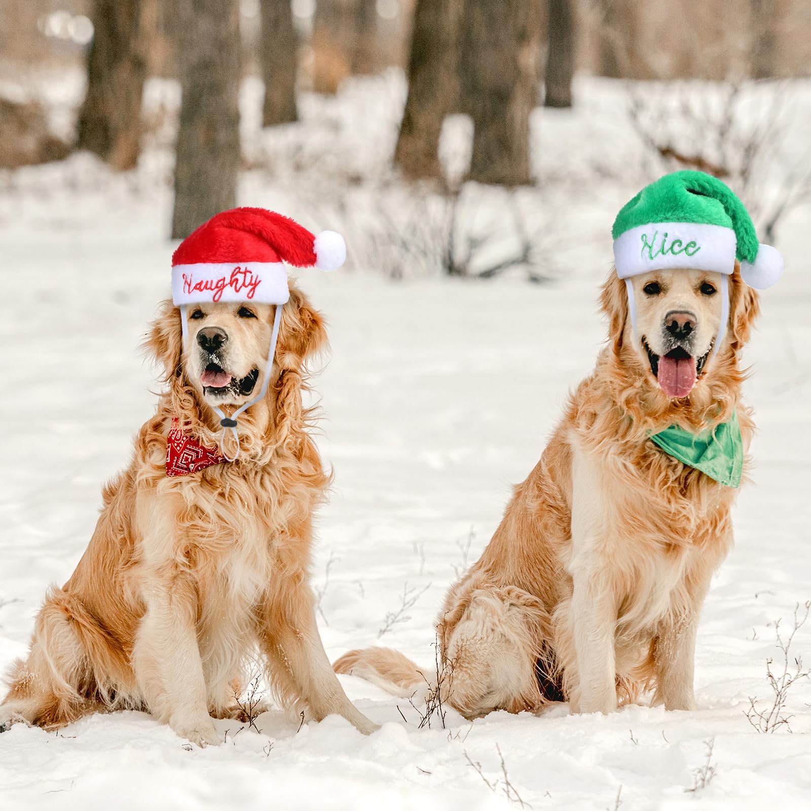 Geyoga plush Christmas hat as a cozy photo prop for pets