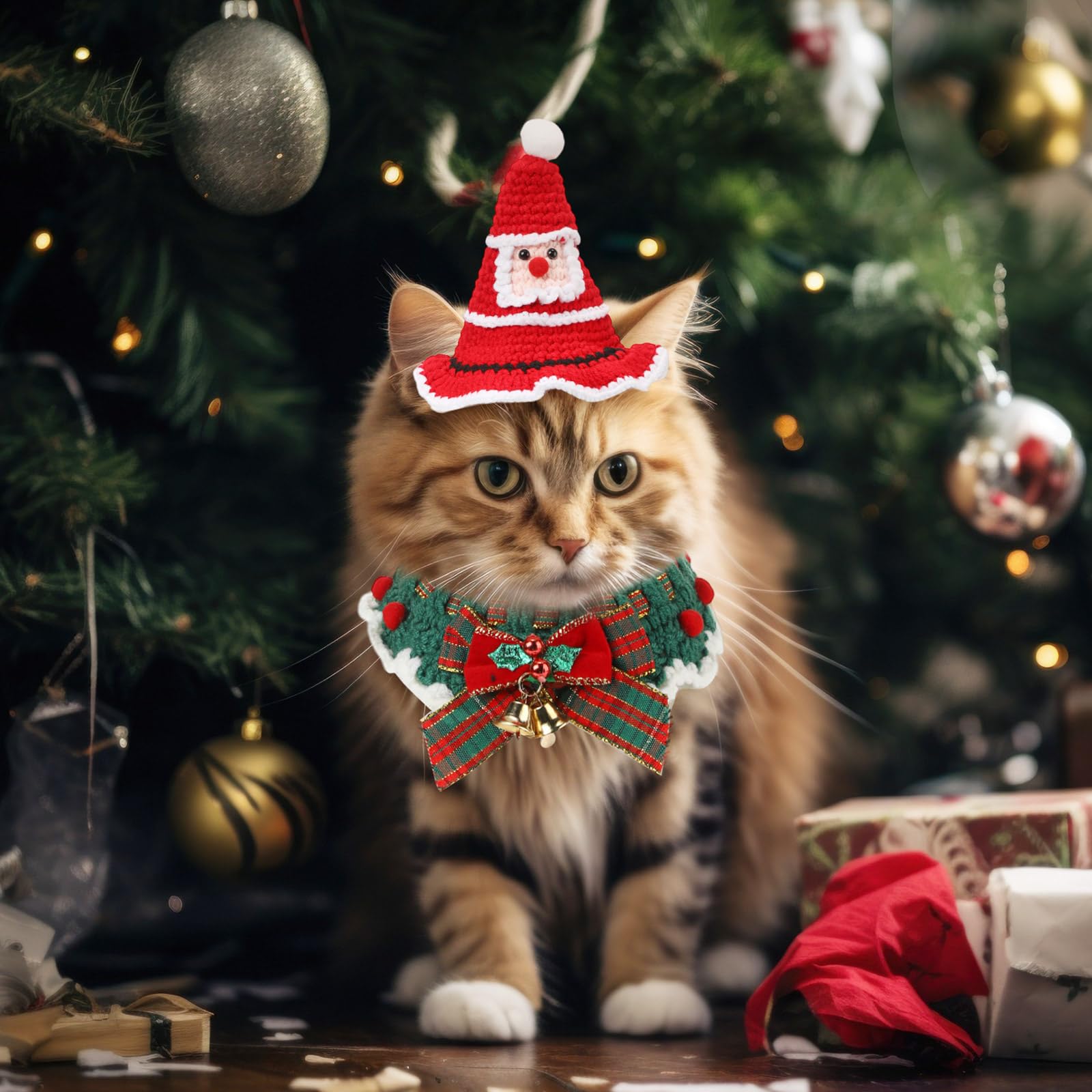 Geyoga dog model wearing Christmas costume for celebration-ready family moments.