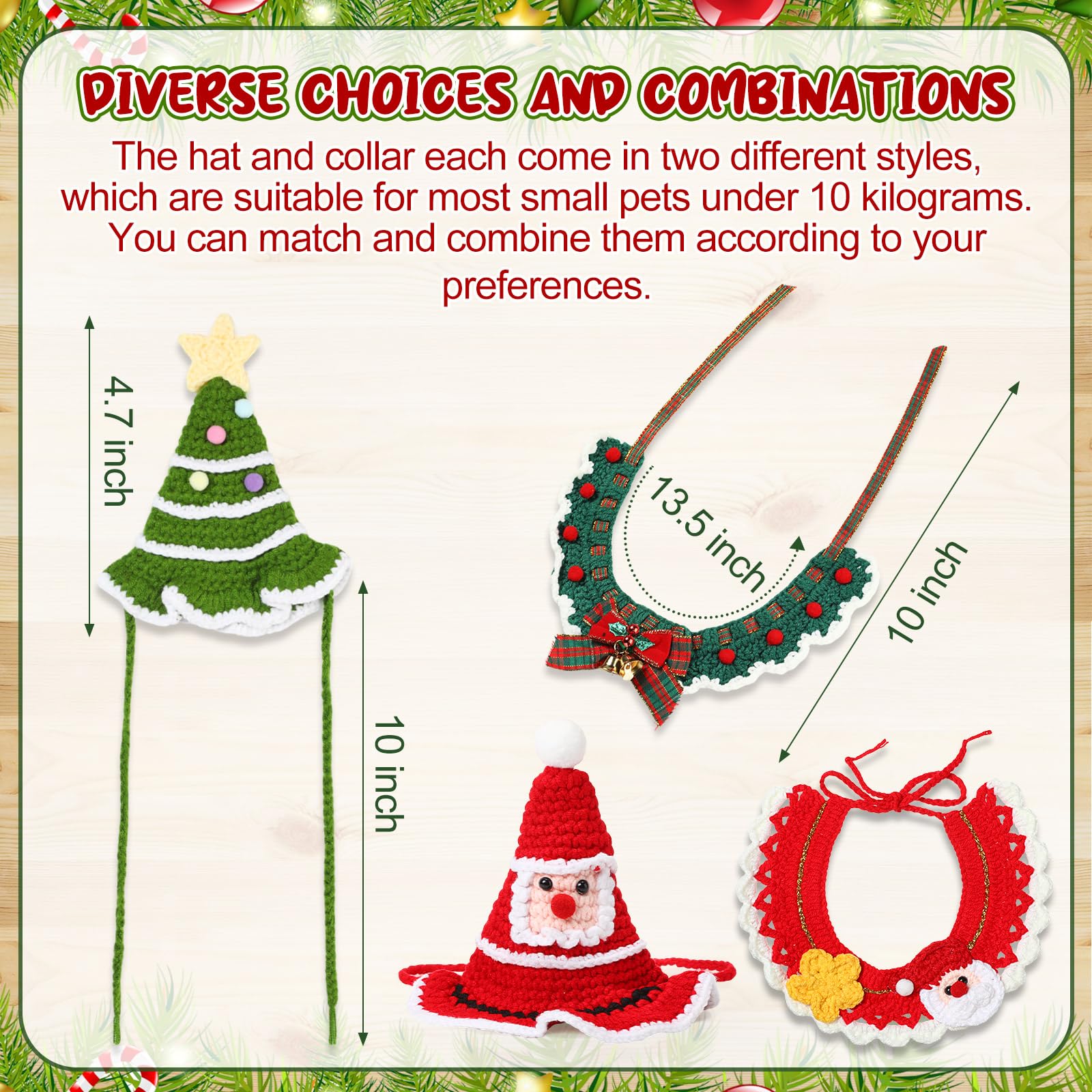 Geyoga pet Christmas costume hat closeup highlights cozy knit texture for winter days.