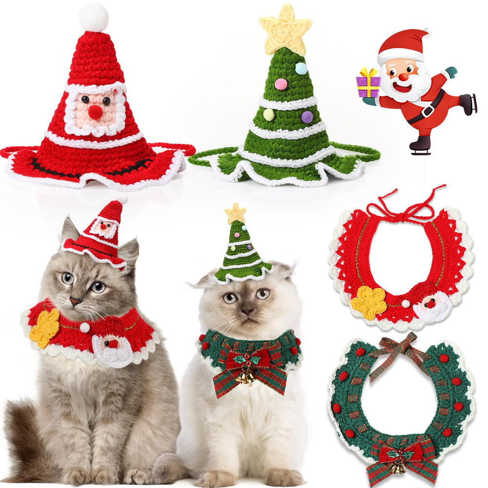 Geyoga pet Christmas costume set worn as festive outfit for holiday photos.