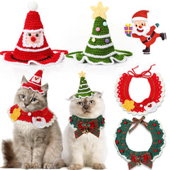 Geyoga pet Christmas costume set worn as festive outfit for holiday photos.