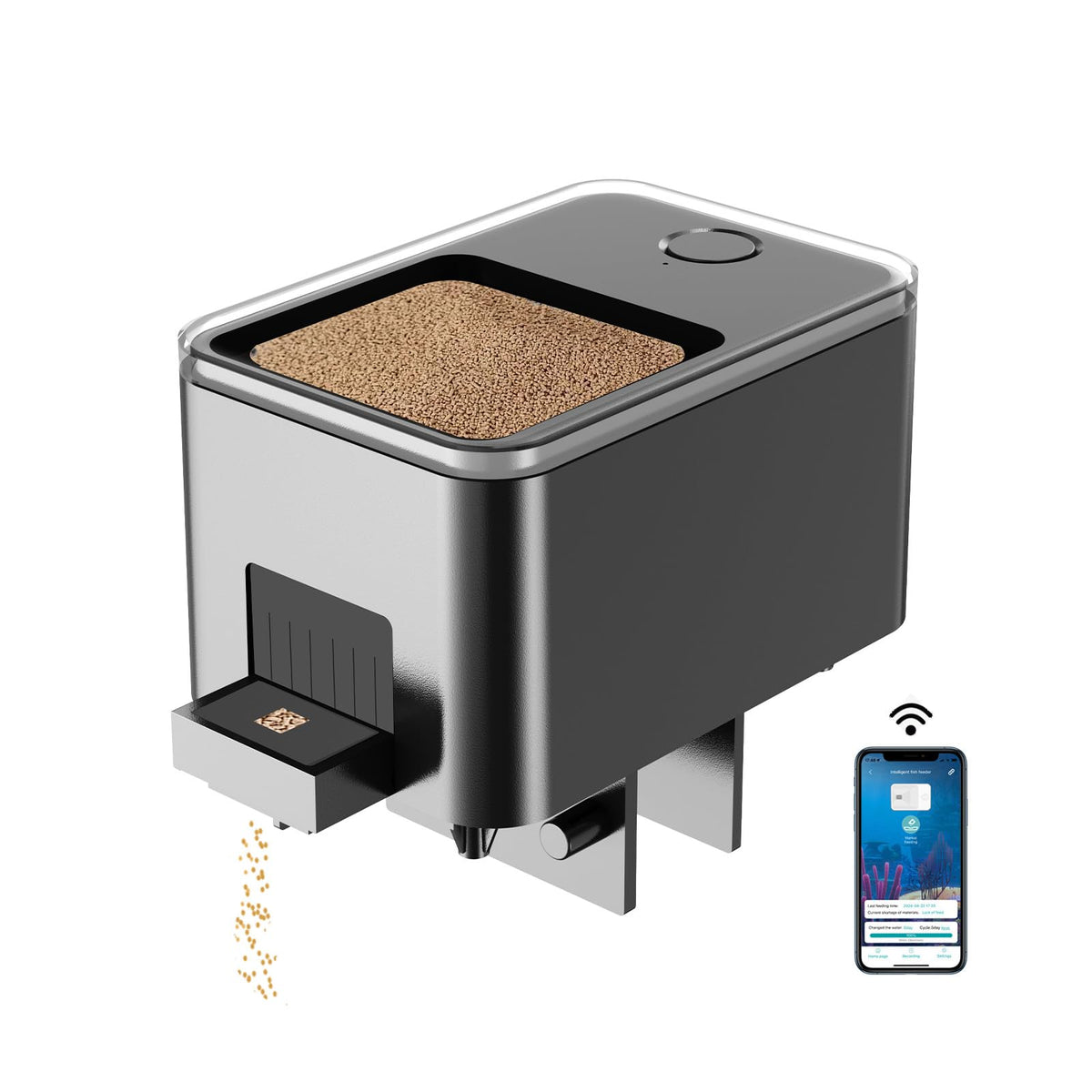 GEZIEKID wifi automatic fish feeder app control enables precise, schedule-based feeding.