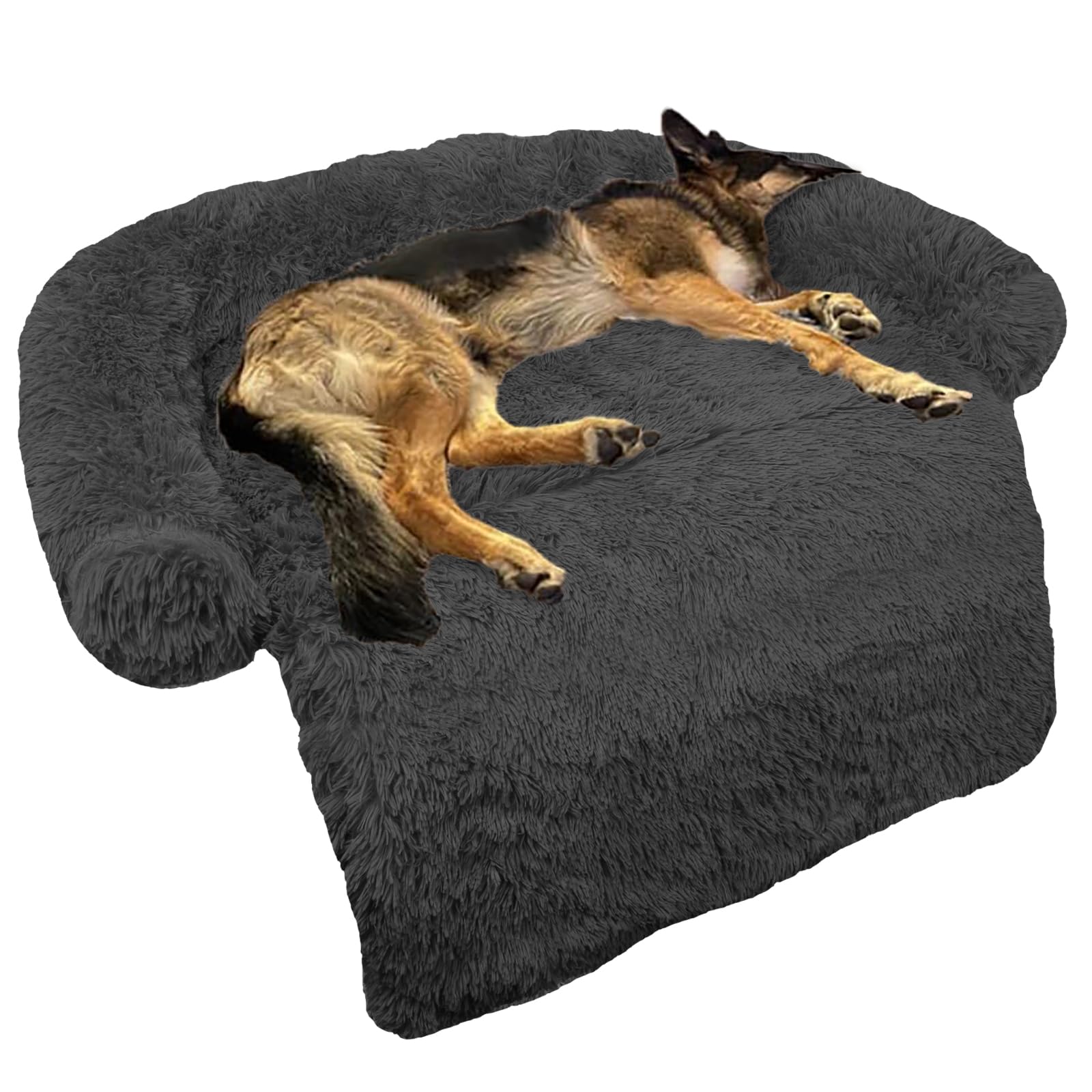 GGIB Calming Dog Bed angled overview shows cozy, secure lounging for pets.