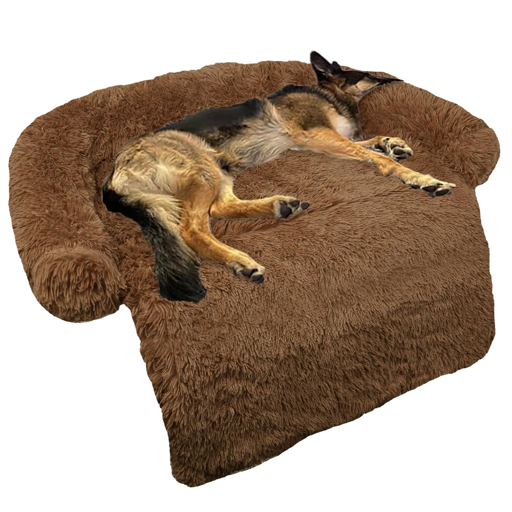 GGIB calming dog bed curved design provides head and neck support for restful naps.
