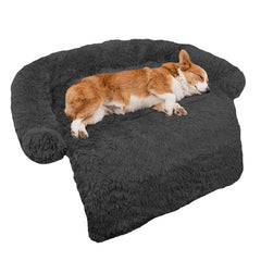 GGIB calming dog bed front view in dark grey for cozy, supportive sleep