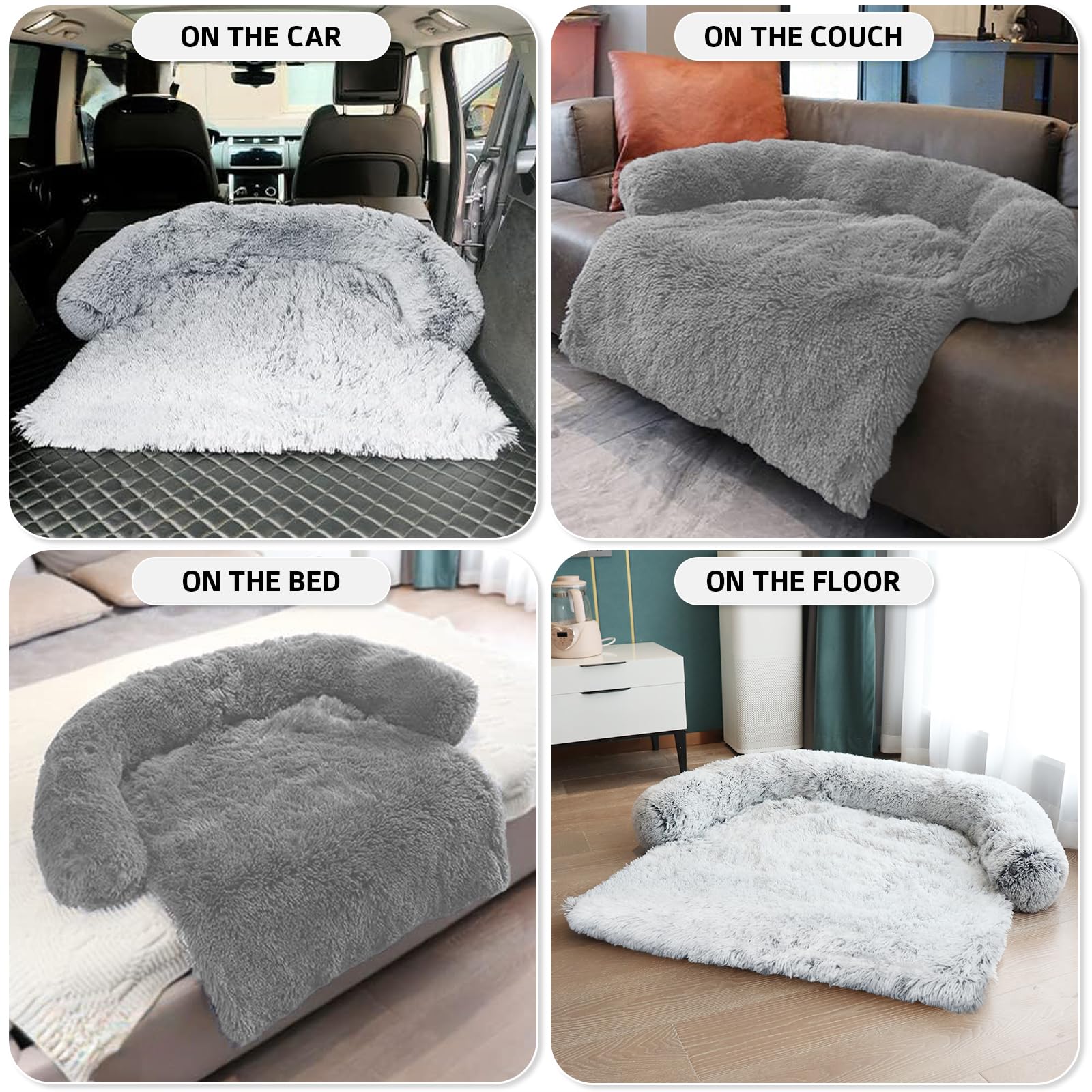 GGIB Calming Dog Bed ideal for car trips and home furniture protection.