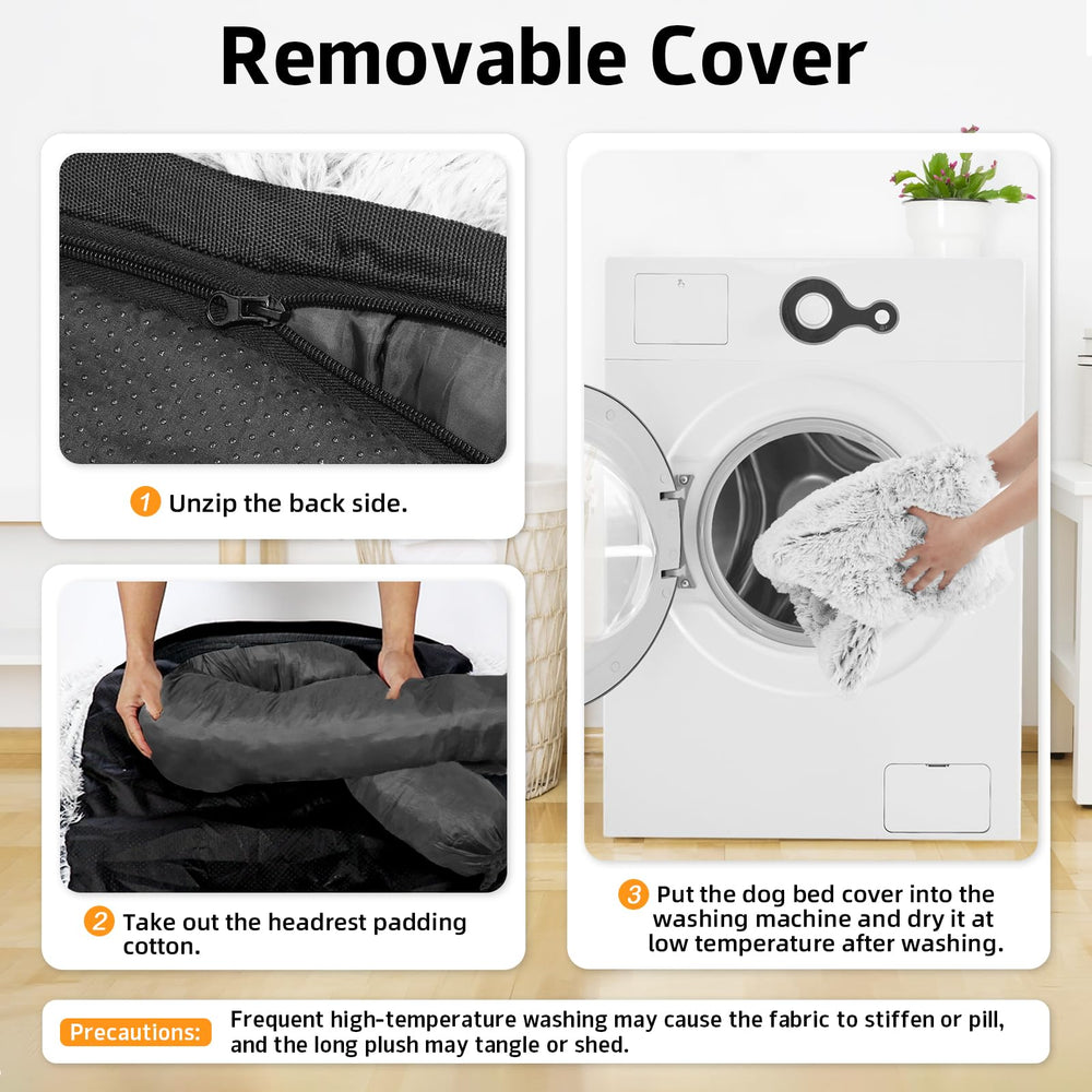 GGIB Calming Dog Bed non-slip bottom keeps pet sleeping area secure.