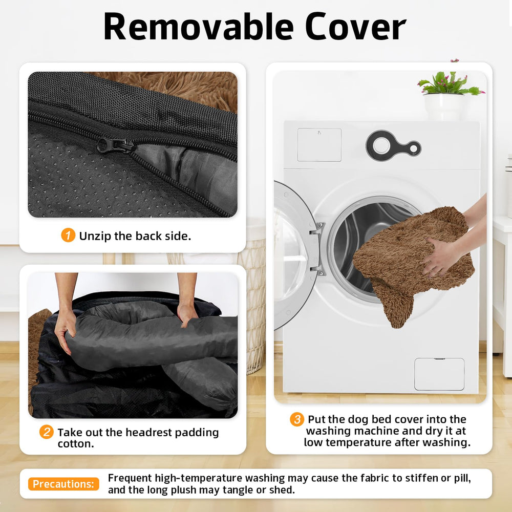 GGIB calming dog bed non slip bottom keeps it in place on various floors.