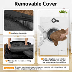 GGIB calming dog bed non slip bottom keeps it in place on various floors.