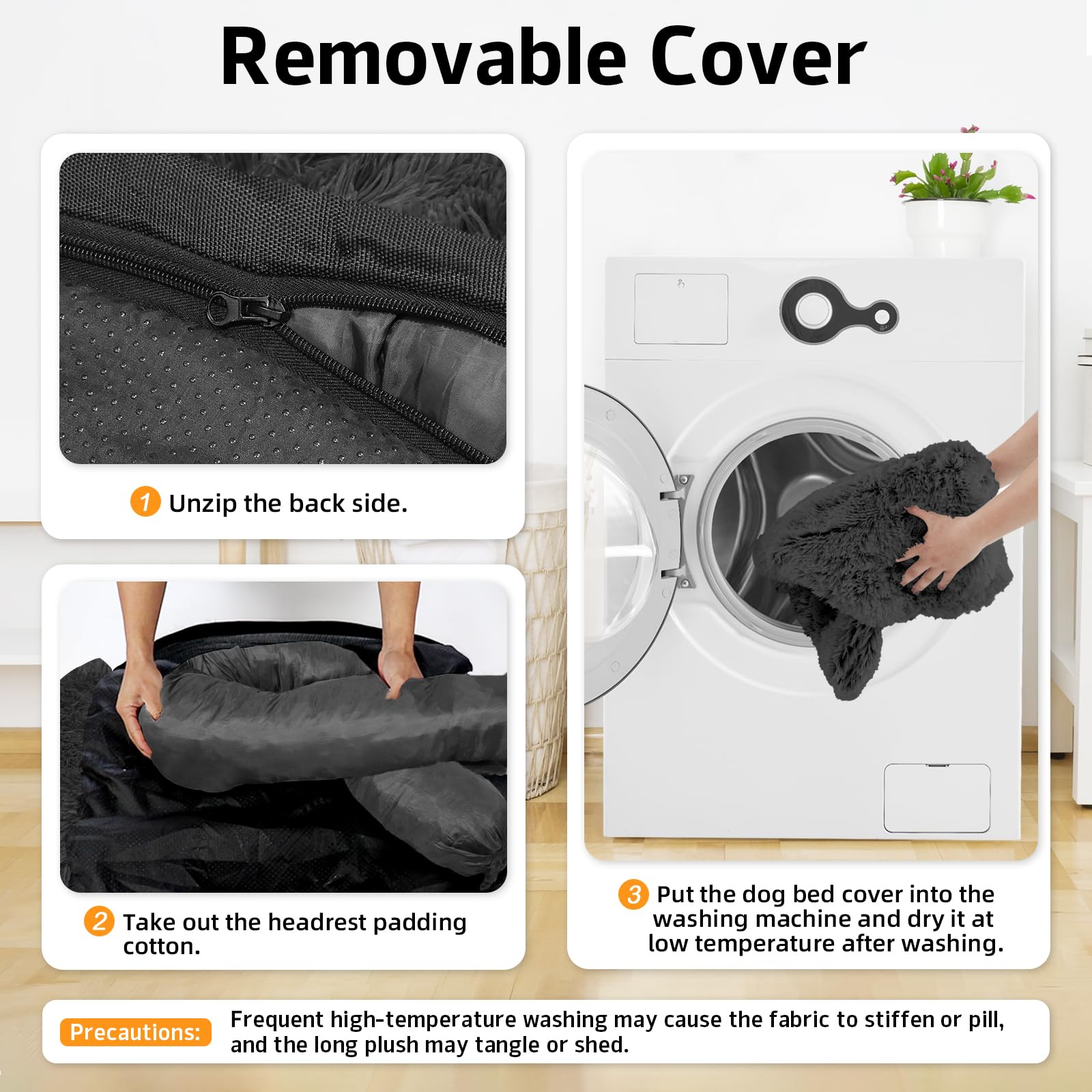 GGIB calming dog bed non-slip-bottom surface keeps bed securely in place.