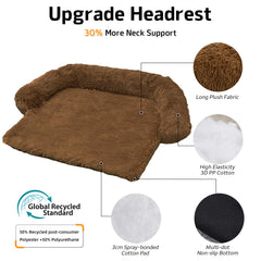 GGIB calming dog bed plush fabric close up showing soft warm surface for lounging.