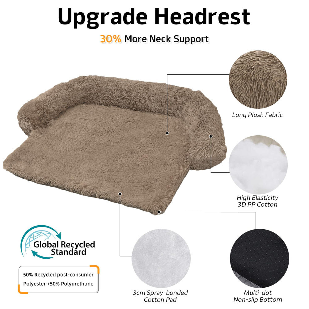 GGIB Calming Dog Bed removable cover close-up showing zipper for easy washing.