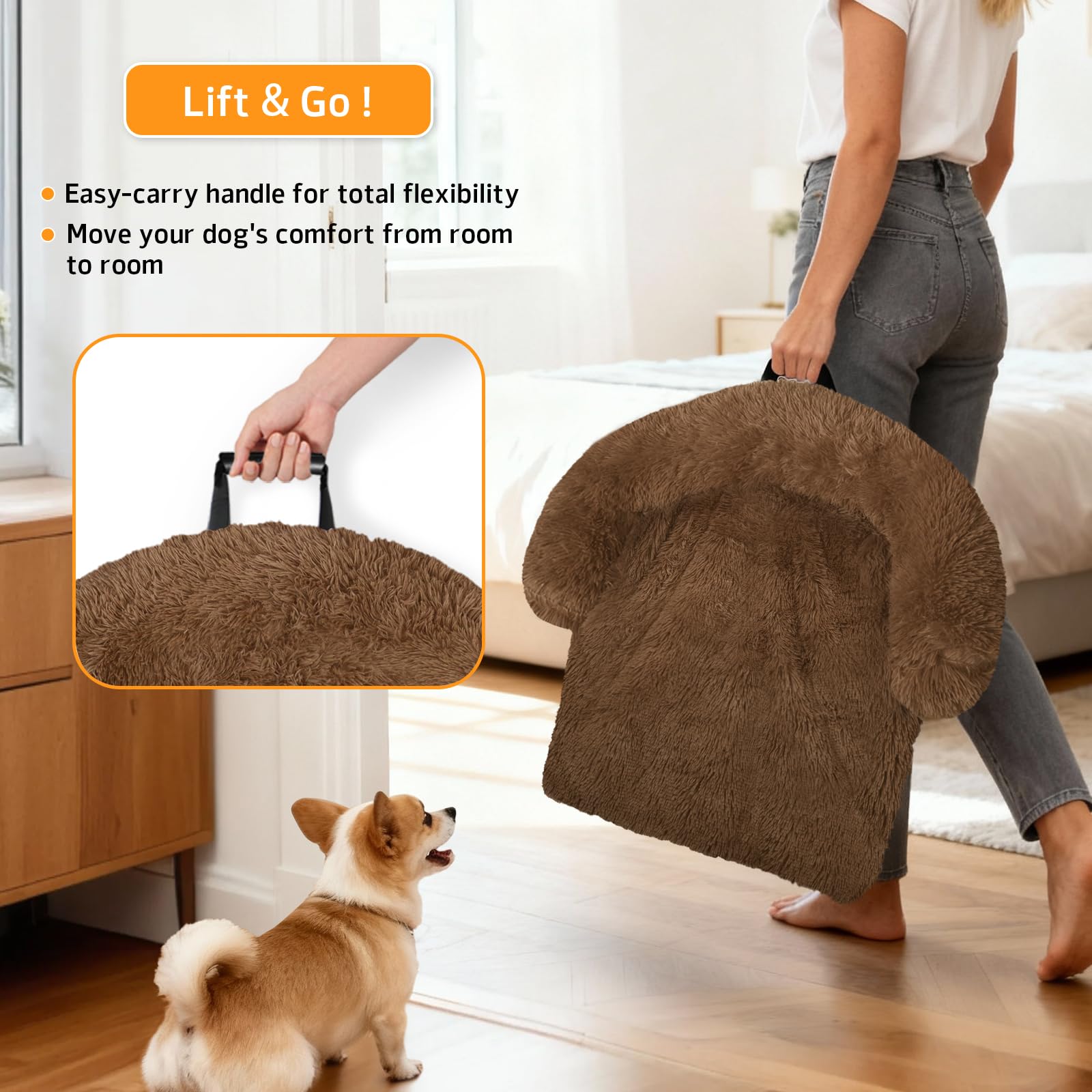 GGIB calming dog bed removable cover enables easy machine washing and cleanup.