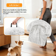 GGIB Calming Dog Bed removable cover demonstrates easy machine-wash cleaning.