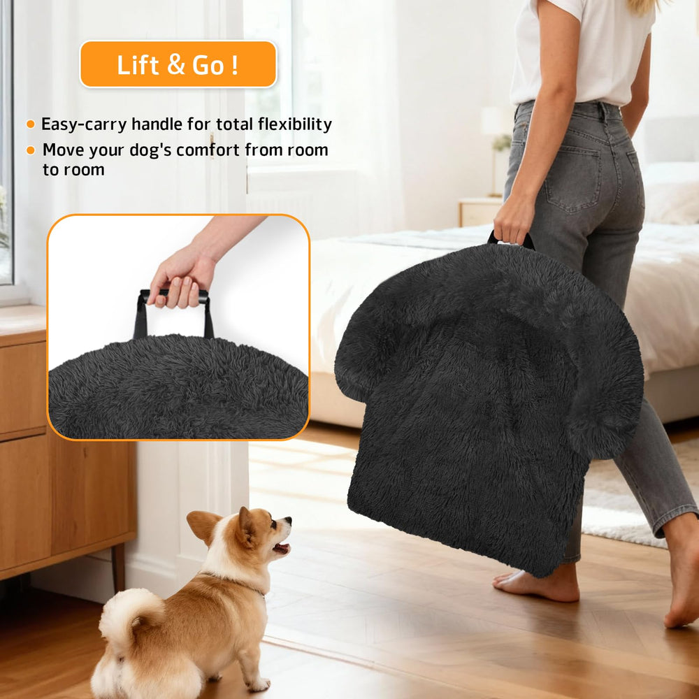 GGIB calming dog bed removable-washable cover demonstrating easy cleaning routine.
