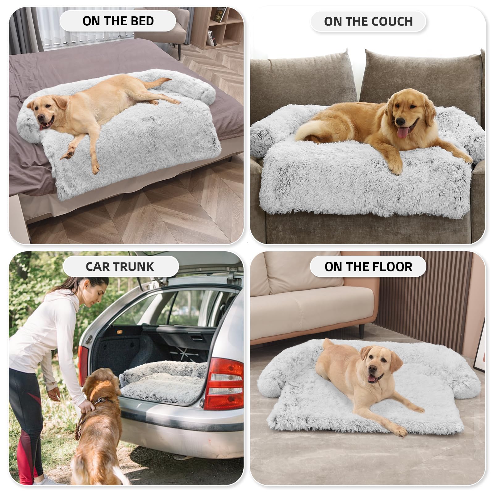 GGIB Calming Dog Bed rolled for outdoor travel and portability.