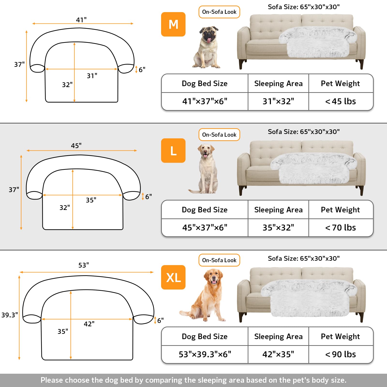 GGIB Calming Dog Bed multiple sizes fit small to large pets.
