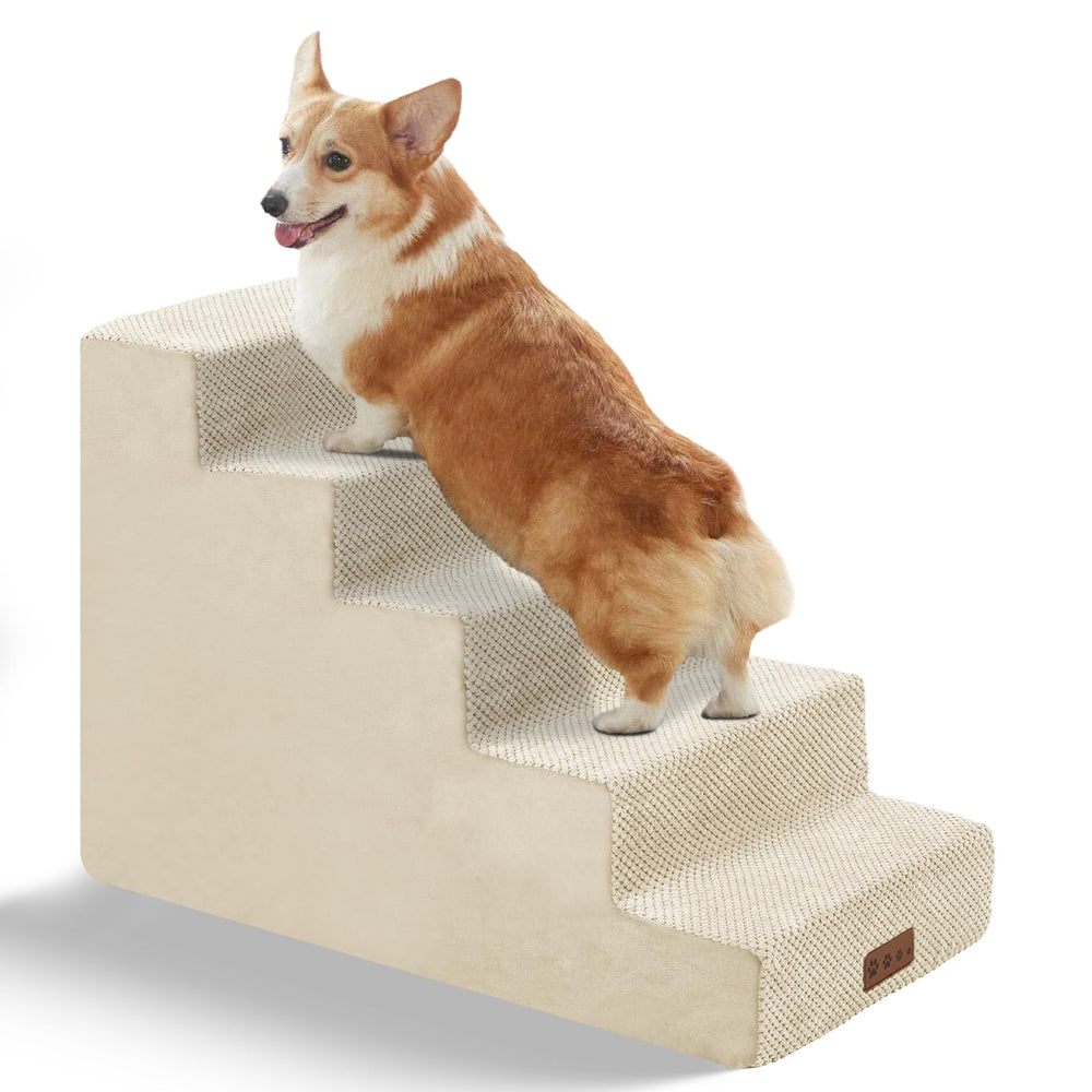 GGIB dog stairs foam closeup shows high-density foam for steady climbs.