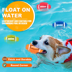 GHOBROFY blue squeaky football aids teeth cleaning while entertaining during fetch