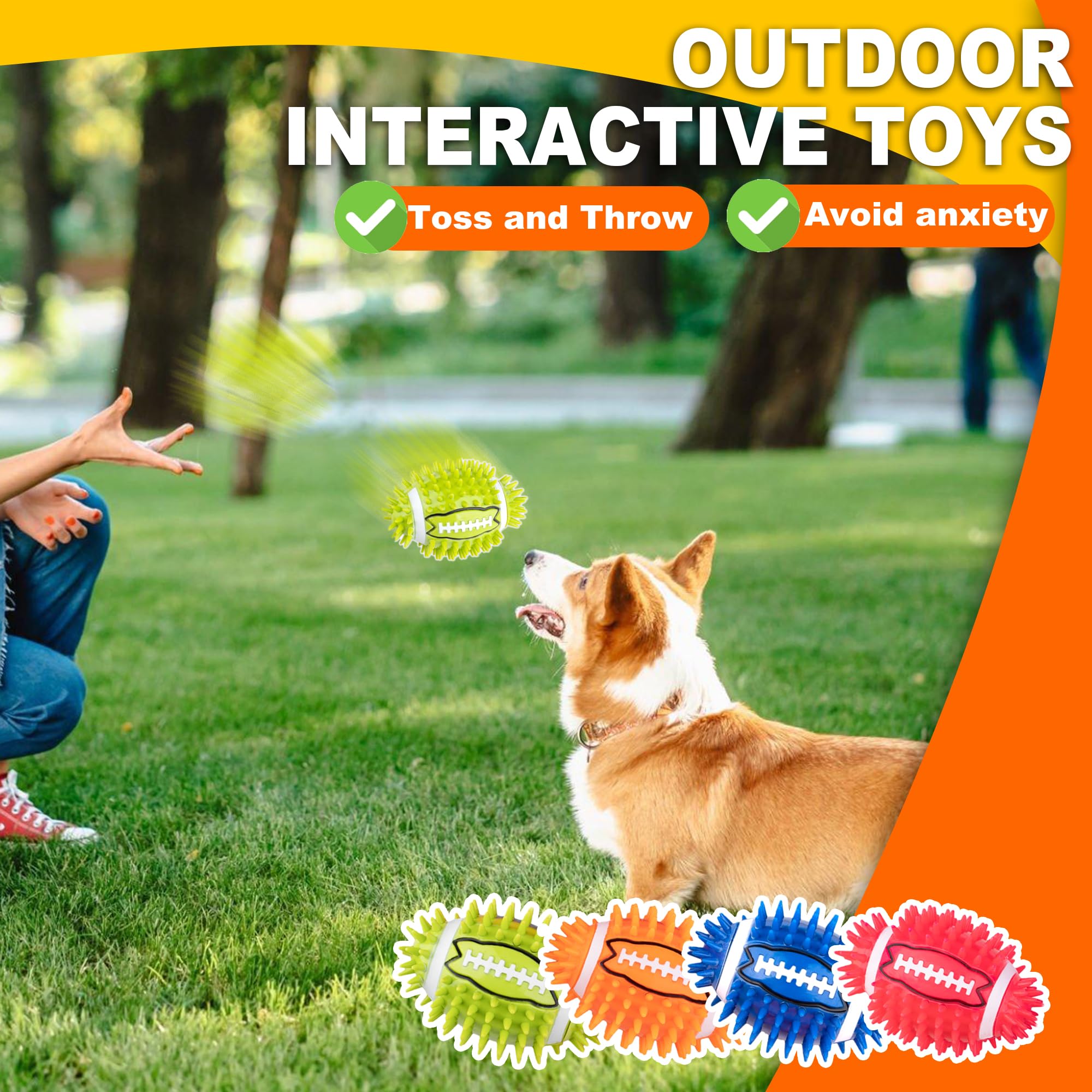 GHOBROFY green squeaky football improves grip and excitement in fetch games