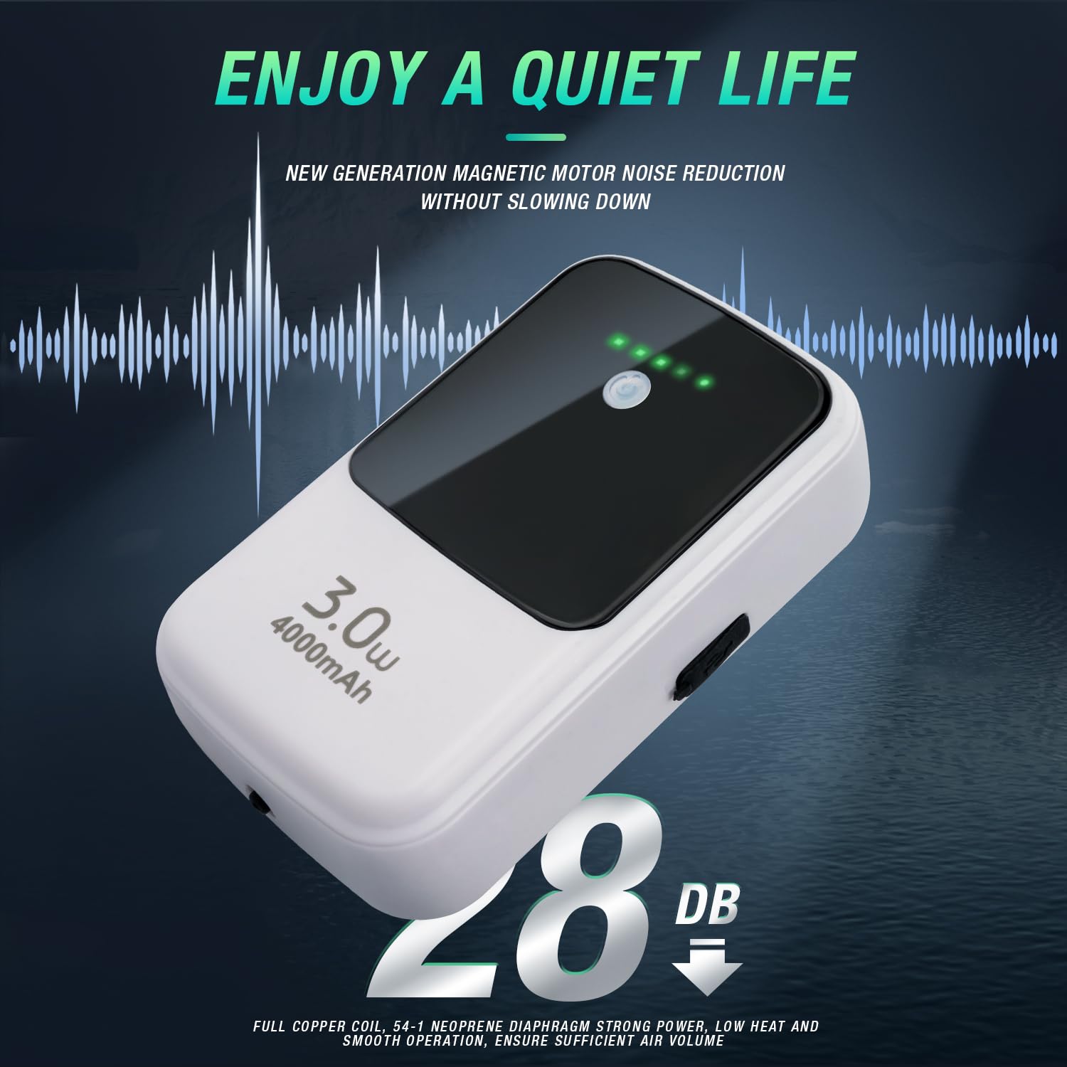 Ghosthorn Silent Dual-Operating-Mode Aerator charging image emphasizes USB-C recharge convenience.