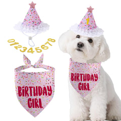 GHSJYO dog birthday bandana light pink scarf enables stylish birthday photos