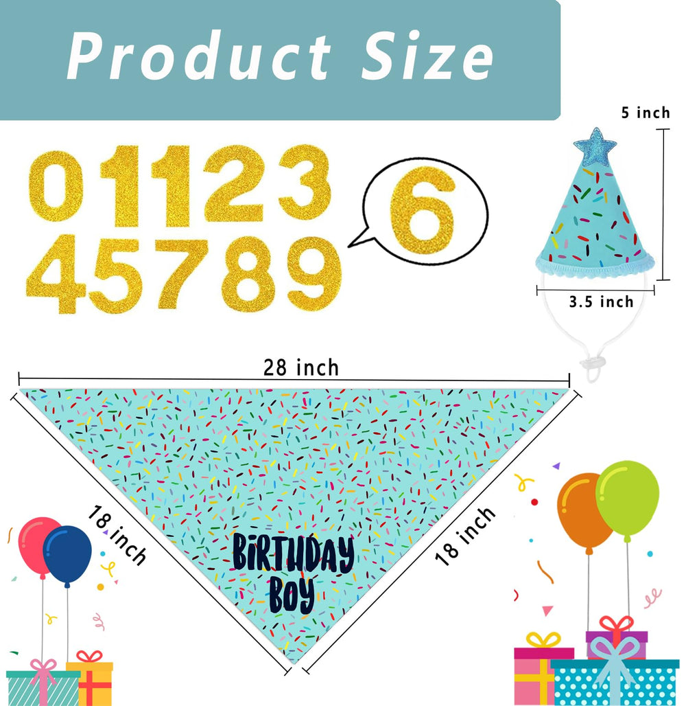 GHSJYO dog birthday bandana set packaging showcases complete party look