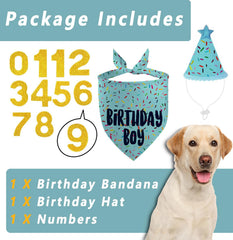 GHSJYO dog birthday gold-foil numbers enhance celebration details