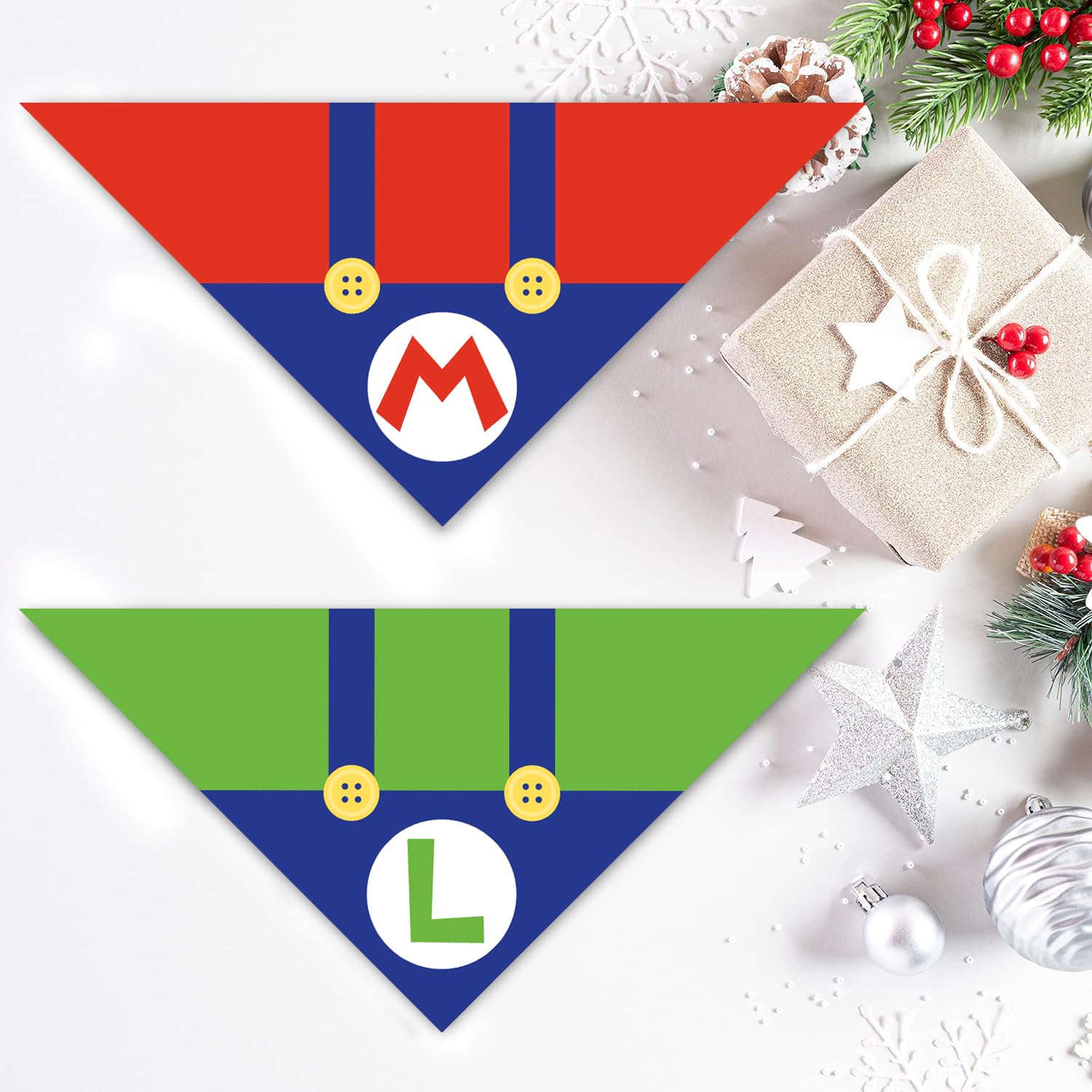 GHSJYO mushroom dog bandanas Christmas outfit idea for cute photos.