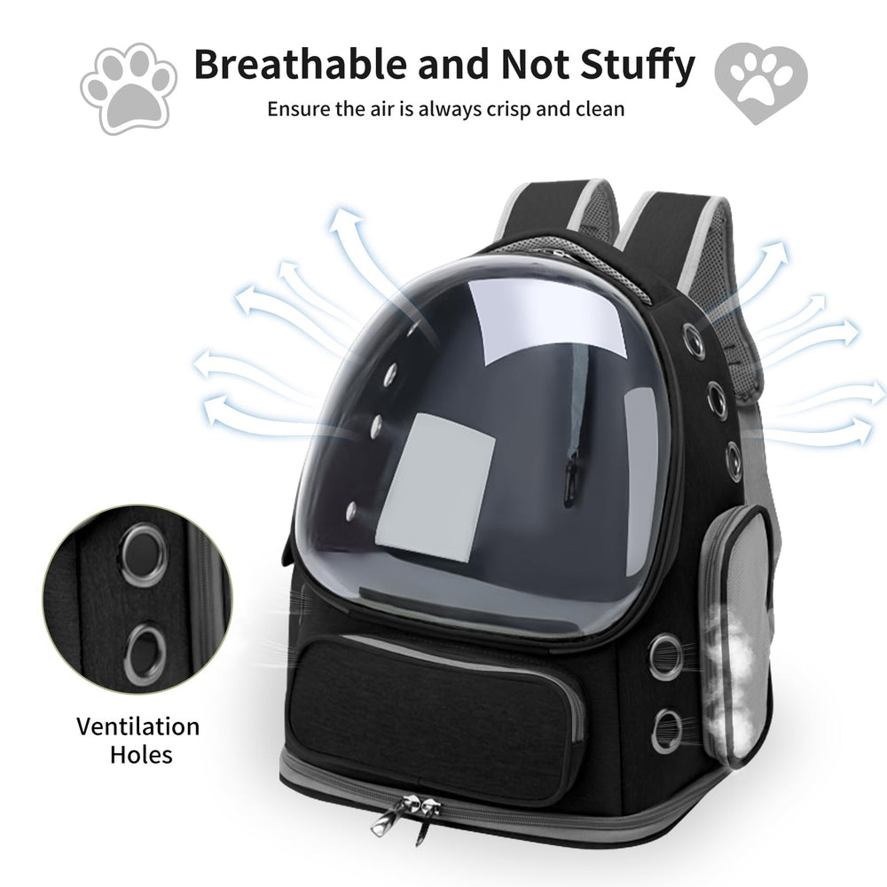 GixDix Cat Backpack ventilation holes promote airflow for comfort