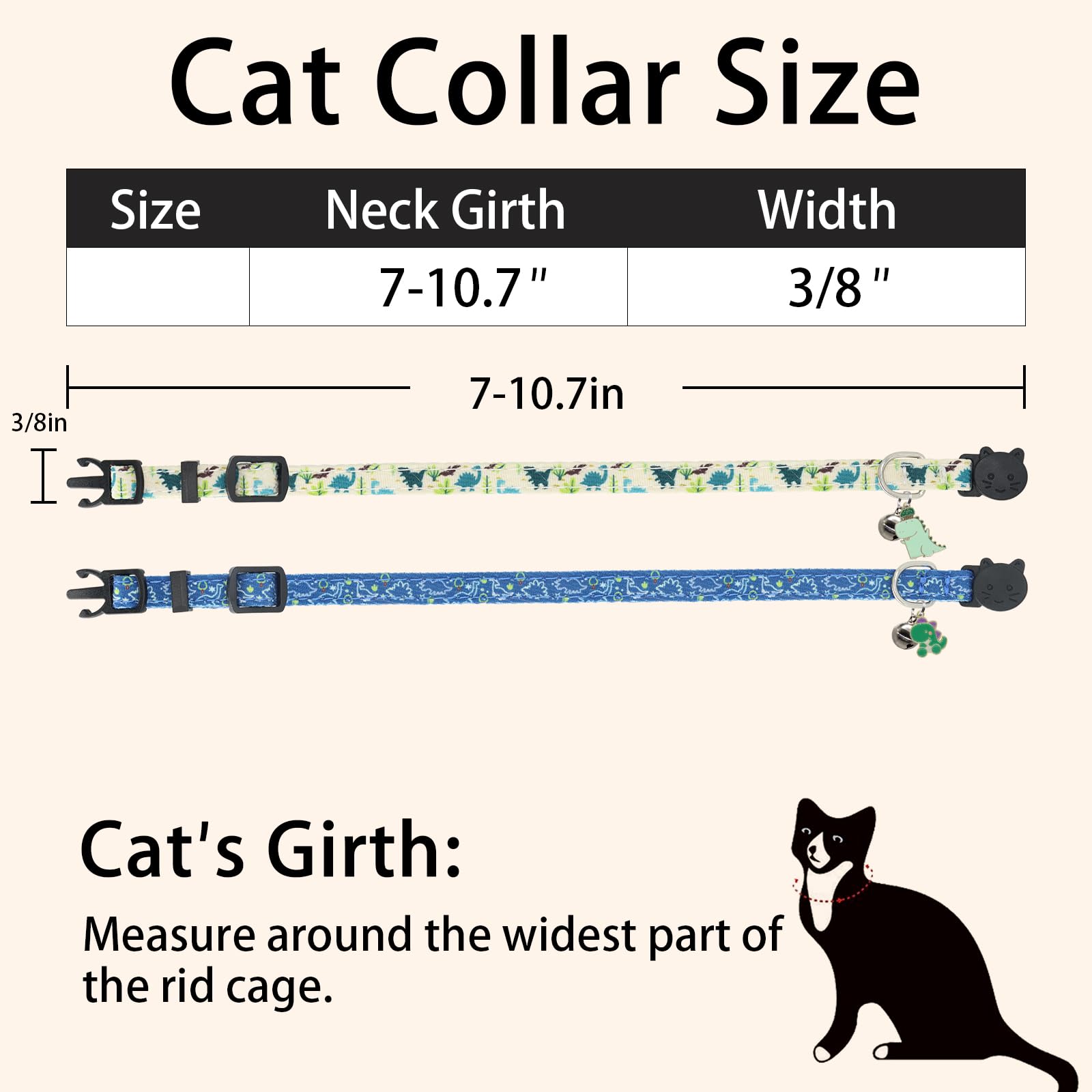 Giecooh cat collar adjustable-fit closeup communicates easy size tailoring